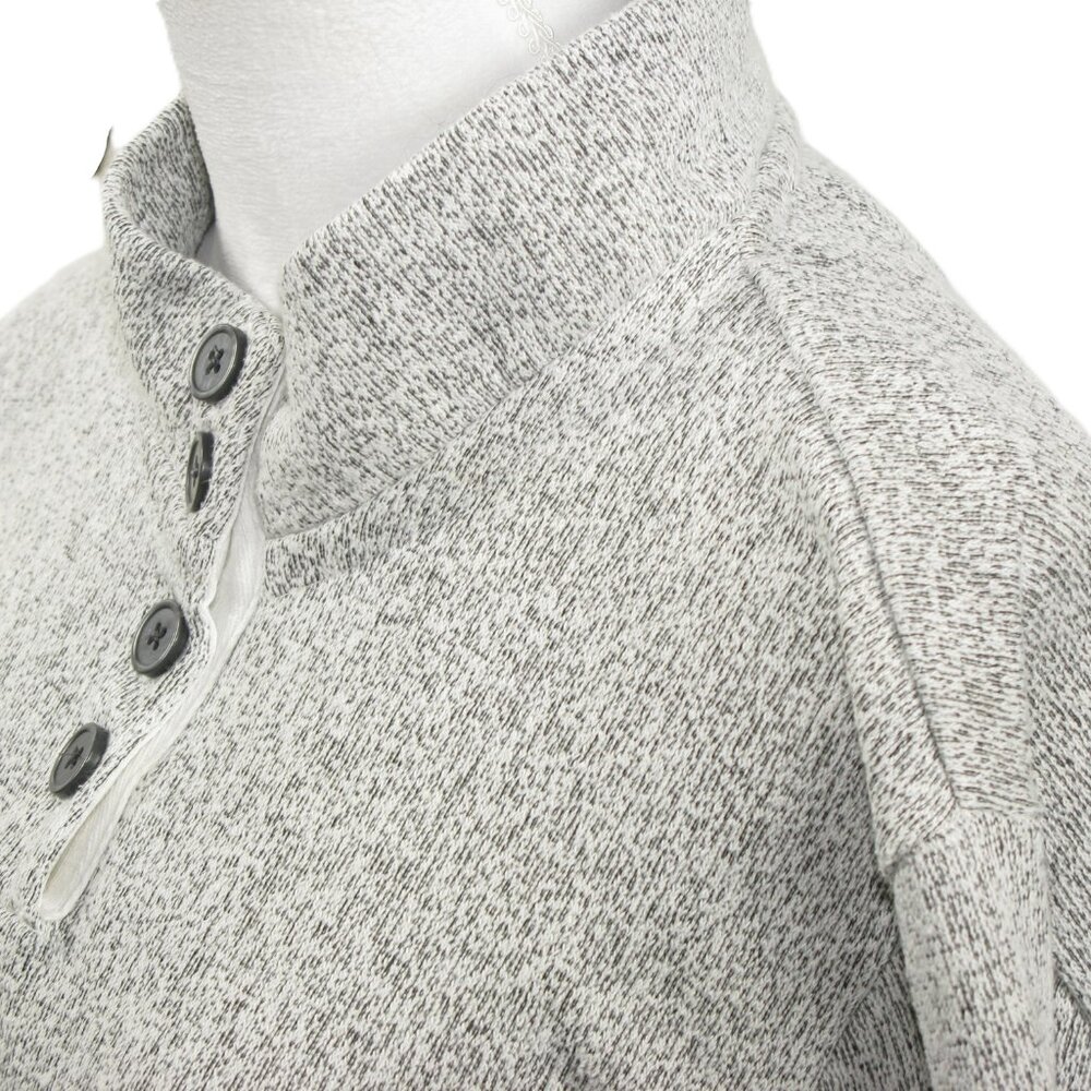 Orvis Light Gray Partial Button Mock Neck Pull Ov… - image 2